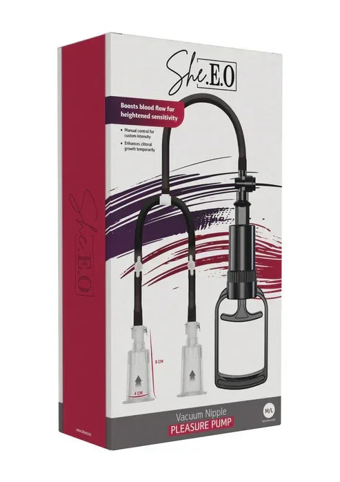 Bestel: Vacuum Nipple Pleasure Pump M/L by She.E.O. - bij Happytoys.nl, happytoys.be, Happytoys.ae: erotische sex webshop | liever Happy dan Easy ⭐⭐⭐⭐⭐