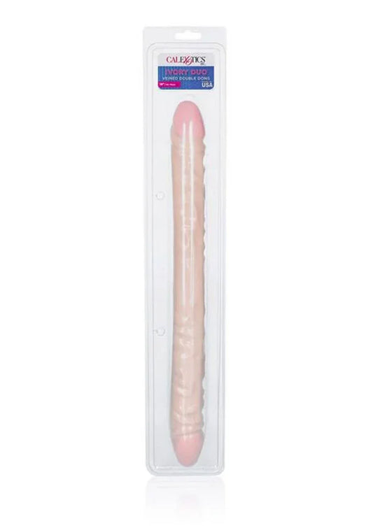 Veined Double Dong 18 inch Light Skin Tone by CalExotics - Happytoys Sexshop: Toys for Feeling Happy & Easy 😊 - Discreet geleverd