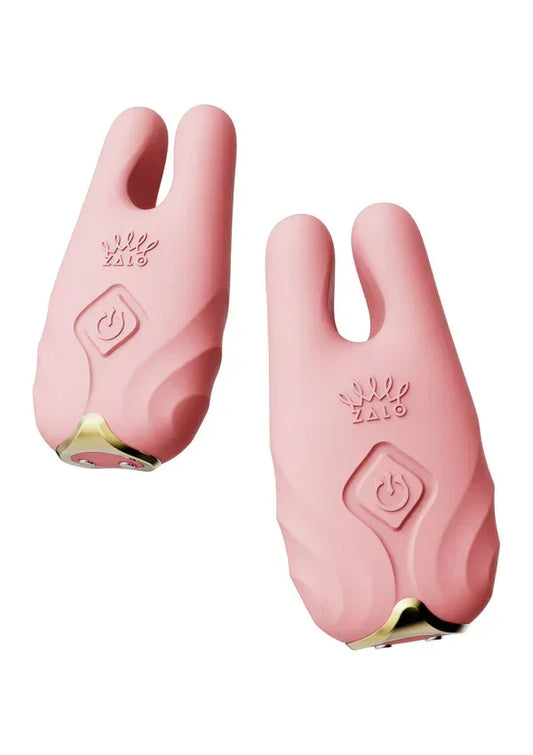 Nave Vibrating Nipple Clamps Pink by Zalo - Happytoys Sexshop: Toys for Feeling Happy & Easy 😊 - Discreet geleverd