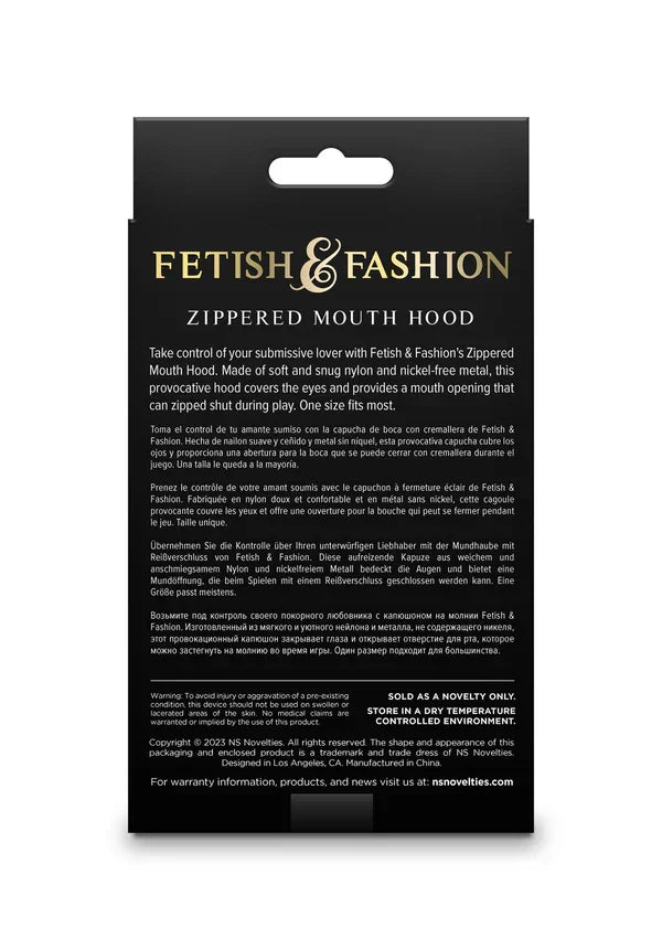 Zippered Mouth Hood White by NS Novelties - Happytoys Sexshop: Toys for Feeling Happy & Easy 😊 - Discreet geleverd