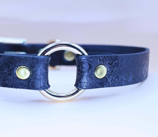 Black Floral BDSM Collar Elegant Sub Design - Happytoys Sexshop: online sex shop for Feeling Happy & Easy π - Discreet geleverd