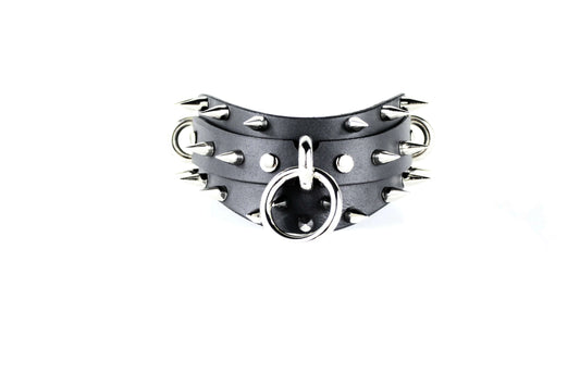 Spiked BDSM Collar β Leather BDSM Choker Gothic Posture Collar - Happytoys Sexshop: online sex shop for Feeling Happy & Easy π - Discreet geleverd