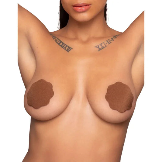 BYE-BRA - REUSABLE NIPPLE CUPS 2 UNITS BROWN - Happytoys Sexshop: online sex shop for Feeling Happy & Easy 😊 - Discreet geleverd