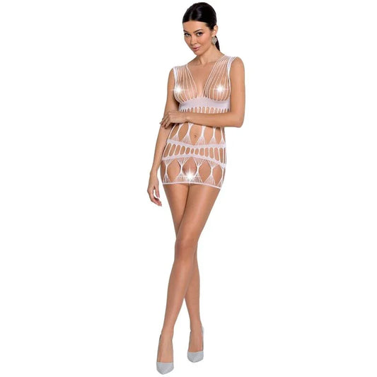 PASSION - WOMAN BS089 WHITE BODYSTOCKING ONE SIZE - Happytoys Sexshop: online sex shop for Feeling Happy & Easy 😊 - Discreet geleverd