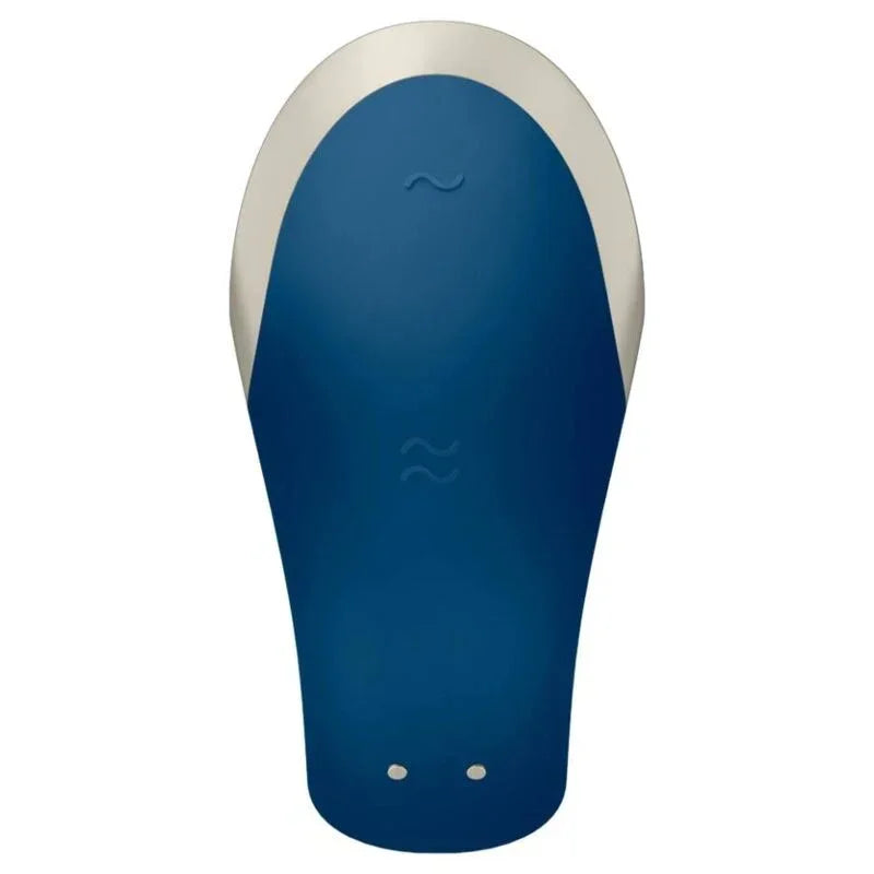 SATISFYER - DOUBLE LOVE LUXURY PARTNER VIBRATOR BLUE - Happytoys Sexshop: online sex shop for Feeling Happy & Easy 😊 - Discreet geleverd