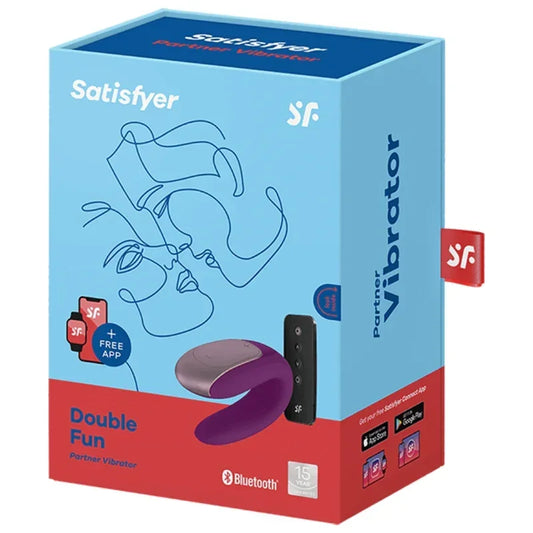 SATISFYER - DOUBLE FUN PARTNER VIBRATOR PURPLE - Happytoys Sexshop: online sex shop for Feeling Happy & Easy 😊 - Discreet geleverd