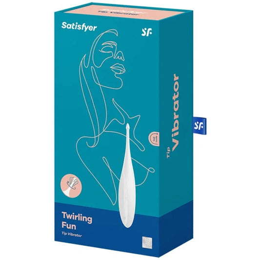 SATISFYER - TWIRLING FUN TIP VIBRATOR WHITE - Happytoys Sexshop: online sex shop for Feeling Happy & Easy π - Discreet geleverd