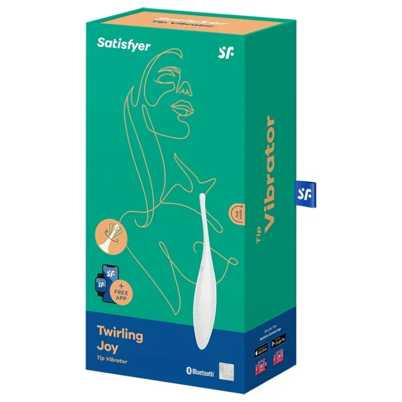SATISFYER - TWIRLING JOY CLIT TIP VIBRATOR WHITE - Happytoys Sexshop: online sex shop for Feeling Happy & Easy 😊 - Discreet geleverd