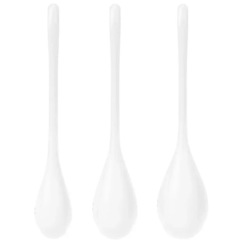 SATISFYER - YONI POWER 1 TRAINING SET WHITE - Happytoys Sexshop: online sex shop for Feeling Happy & Easy 😊 - Discreet geleverd