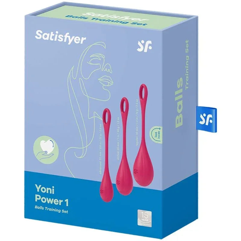SATISFYER - YONI POWER 1 TRAINING SET RED - Happytoys Sexshop: online sex shop for Feeling Happy & Easy π - Discreet geleverd