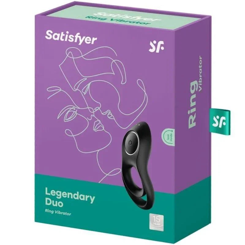 SATISFYER - LEGENDARY DUO RING VIBRATOR BLACK - Happytoys Sexshop: online sex shop for Feeling Happy & Easy π - Discreet geleverd