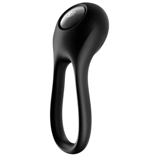 SATISFYER - MAJESTIC DUO RING VIBRATOR BLACK - Happytoys Sexshop: online sex shop for Feeling Happy & Easy 😊 - Discreet geleverd