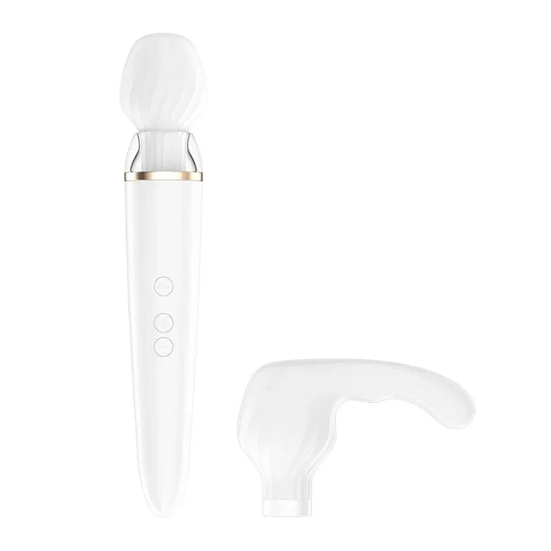 SATISFYER - DOUBLE WANDER APP WHITE - Happytoys Sexshop: online sex shop for Feeling Happy & Easy 😊 - Discreet geleverd