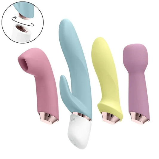 SATISFYER - MARVELOUS FOUR VIBRATOR & AIR PULSE SET - Happytoys Sexshop: online sex shop for Feeling Happy & Easy 😊 - Discreet geleverd
