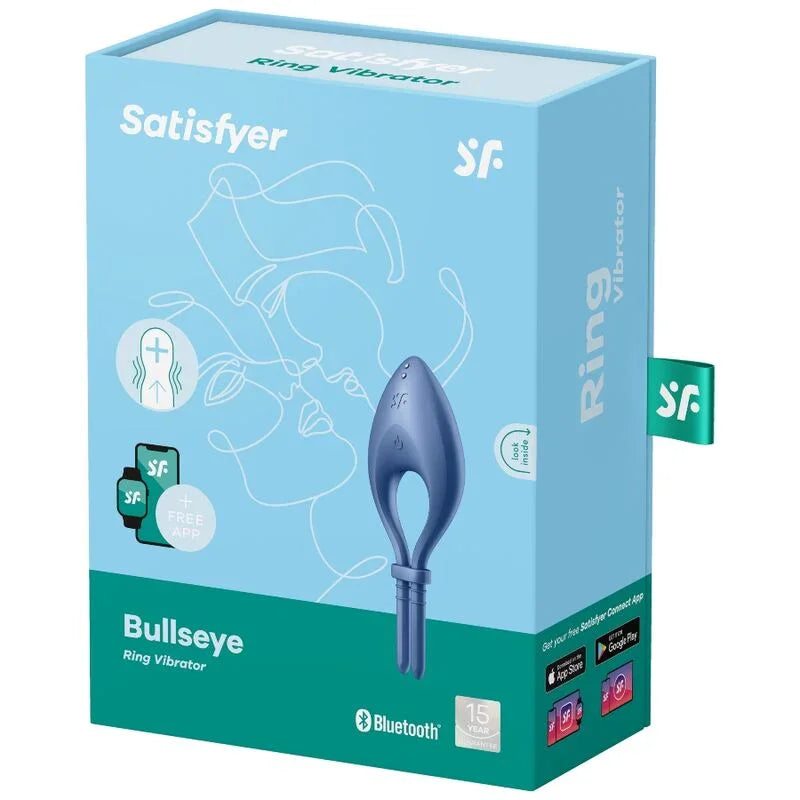 SATISFYER - BULLSEYE RING VIBRATOR APP BLUE - Happytoys Sexshop: online sex shop for Feeling Happy & Easy 😊 - Discreet geleverd