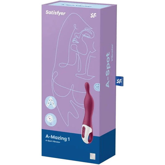 SATISFYER - AMAZING 1 ASPOT VIBRATOR BERRY - Happytoys Sexshop: online sex shop for Feeling Happy & Easy 😊 - Discreet geleverd