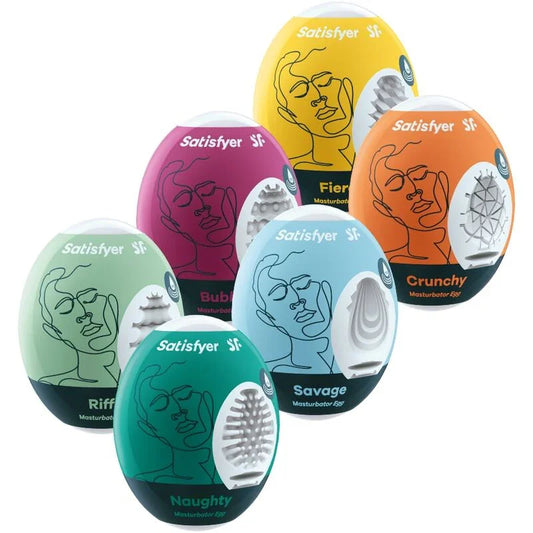 SATISFYER - MASTURBATOR EGGS 6 UNITS SET - Happytoys Sexshop: online sex shop for Feeling Happy & Easy 😊 - Discreet geleverd