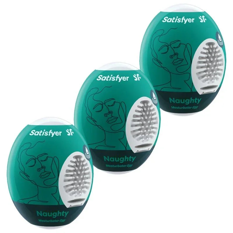 SATISFYER - 3 MASTURBATOR EGGS NAUGHTY - Happytoys Sexshop: online sex shop for Feeling Happy & Easy 😊 - Discreet geleverd