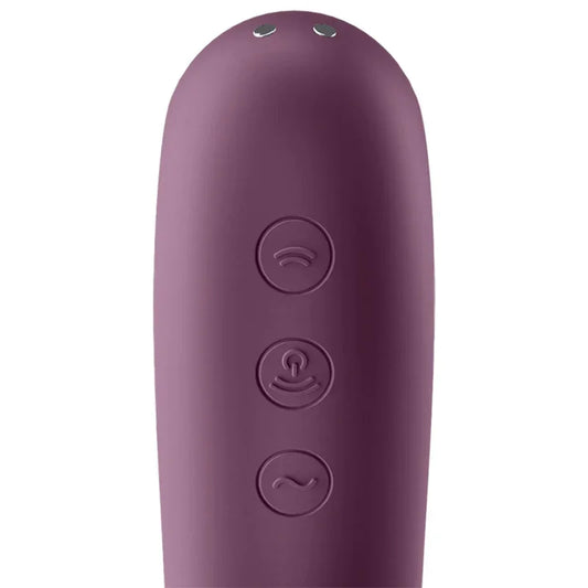 SATISFYER - DUAL KISS AIR PULSE VIBRATOR WINE RED - Happytoys Sexshop: online sex shop for Feeling Happy & Easy 😊 - Discreet geleverd