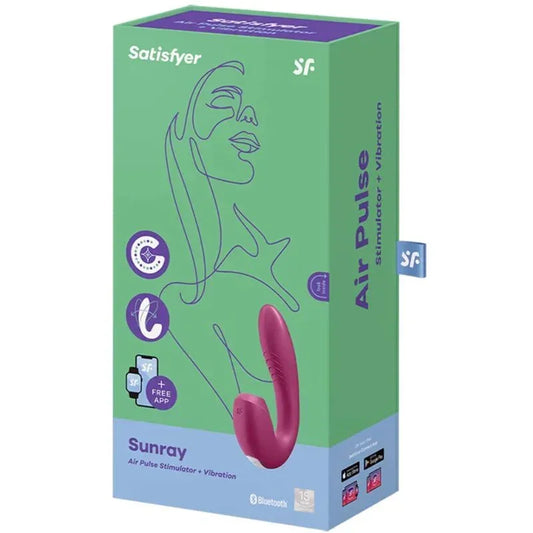 SATISFYER - SUNRAY STIMULATOR AND VIBRATOR APP RED - Happytoys Sexshop: online sex shop for Feeling Happy & Easy đ - Discreet geleverd