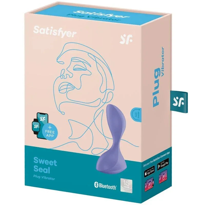 SATISFYER - SWEET SEAL VIBRATING PLUG APP VIOLET - Happytoys Sexshop: online sex shop for Feeling Happy & Easy 😊 - Discreet geleverd