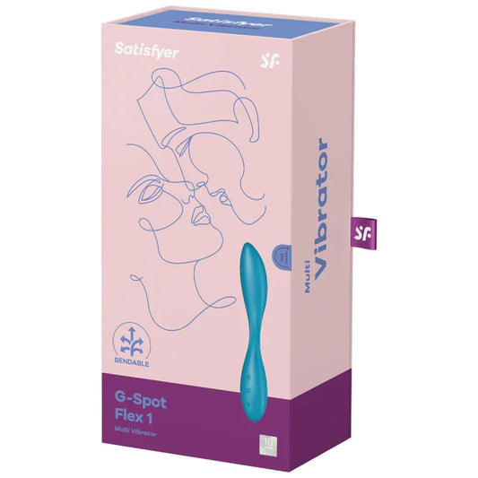 SATISFYER - G-SPOT FLEX 1 MULTI VIBRATOR BLUE - Happytoys Sexshop: online sex shop for Feeling Happy & Easy 😊 - Discreet geleverd