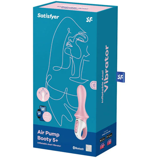 SATISFYER - AIR PUMP BOOTY 5+ INFLATABLE ANAL VIBRATOR PINK - Happytoys Sexshop: online sex shop for Feeling Happy & Easy 😊 - Discreet geleverd
