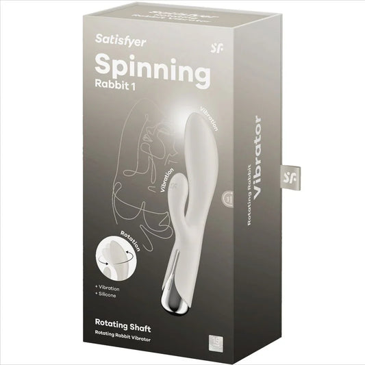 SATISFYER - SPINNING RABBIT 1 CLITORIS AND RED G-SPOT STIMULATION - Happytoys Sexshop: online sex shop for Feeling Happy & Easy 😊 - Discreet geleverd