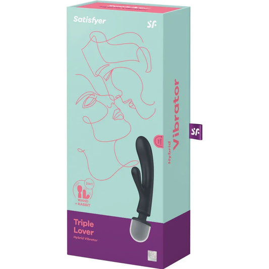 SATISFYER - TRIPLE LOVER RABBIT VIBRATOR MASSAGER PINK - Happytoys Sexshop: online sex shop for Feeling Happy & Easy đ - Discreet geleverd