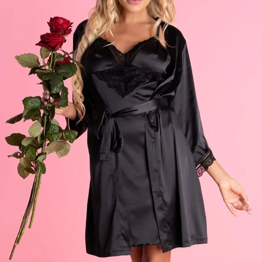 LIVCO CORSETTI FASHION - ARILADYEN LC 90568 DRESSING GOWN + PANTY BLACK L/XL - Happytoys Sexshop: online sex shop for Feeling Happy & Easy π - Discreet geleverd