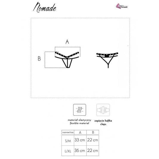 LIVCO CORSETTI FASHION - NOMADE THONG CROTCHLESS BLACK - Happytoys Sexshop: online sex shop for Feeling Happy & Easy 😊 - Discreet geleverd