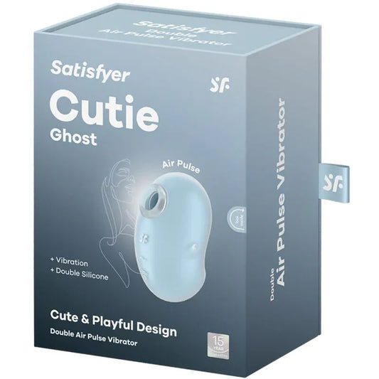 SATISFYER - CUTIE GHOST LAY-ON VIBRATOR LIGHT BLUE - Happytoys Sexshop: online sex shop for Feeling Happy & Easy 😊 - Discreet geleverd