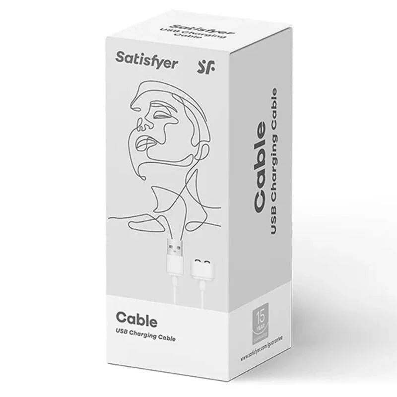 Charger cable white by Satisfyer - Happytoys Sexshop: online sex shop for Feeling Happy & Easy 😊 - Discreet geleverd