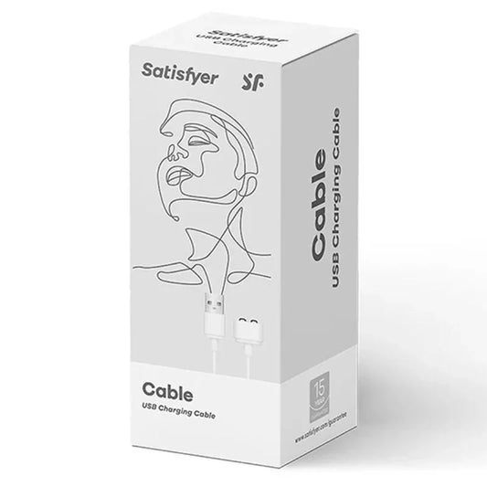 Charger cable white by Satisfyer - Happytoys Sexshop: online sex shop for Feeling Happy & Easy 😊 - Discreet geleverd