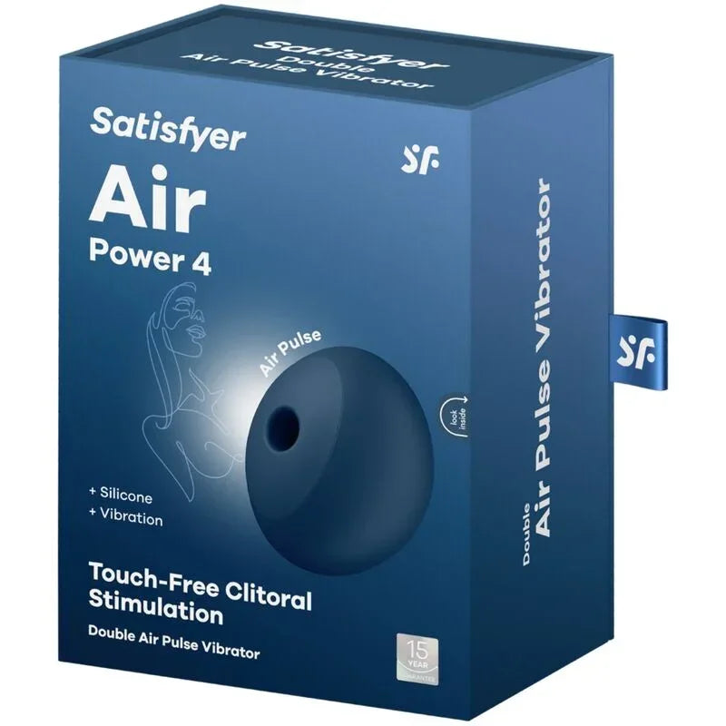 SATISFYER - AIR POWER 4 STIMULATOR & VIBRATOR 12 VIBRATIONS BLUE - Happytoys Sexshop: online sex shop for Feeling Happy & Easy ๐ - Discreet geleverd