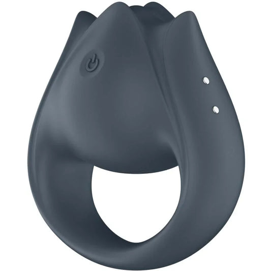 SATISFYER - PERFECT PAIR 2 MULTIVIBRATOR 2 IN 1 PENIS RING AND FINGER STIMULATOR GREY - Happytoys Sexshop: online sex shop for Feeling Happy & Easy π - Discreet geleverd