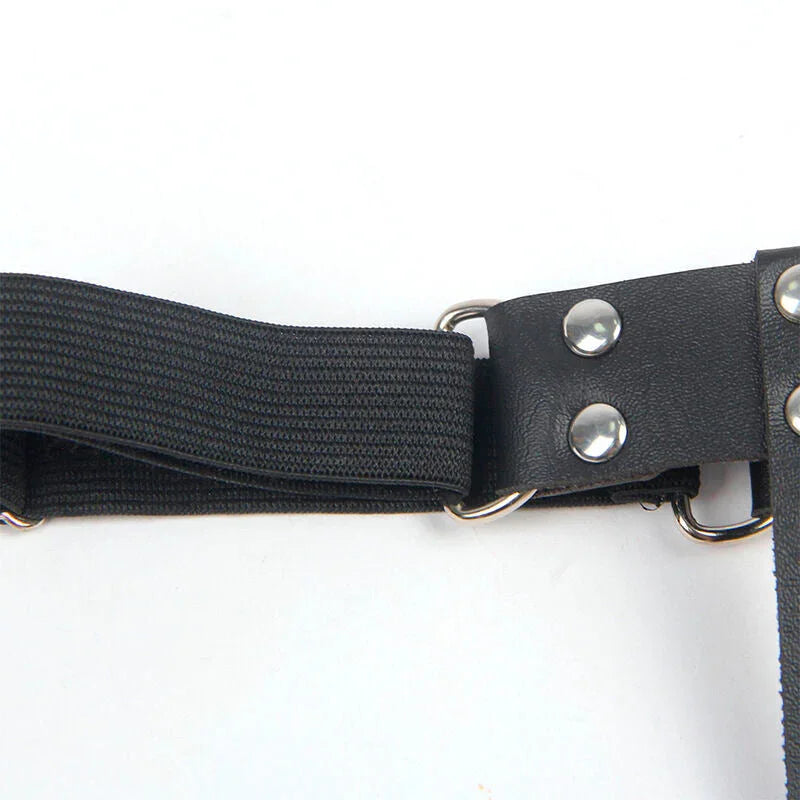 SUBBLIME - 953744 ADJUSTABLE LEATHER PUNK GARTER BLACK ONE SIZE - Happytoys Sexshop: online sex shop for Feeling Happy & Easy 😊 - Discreet geleverd