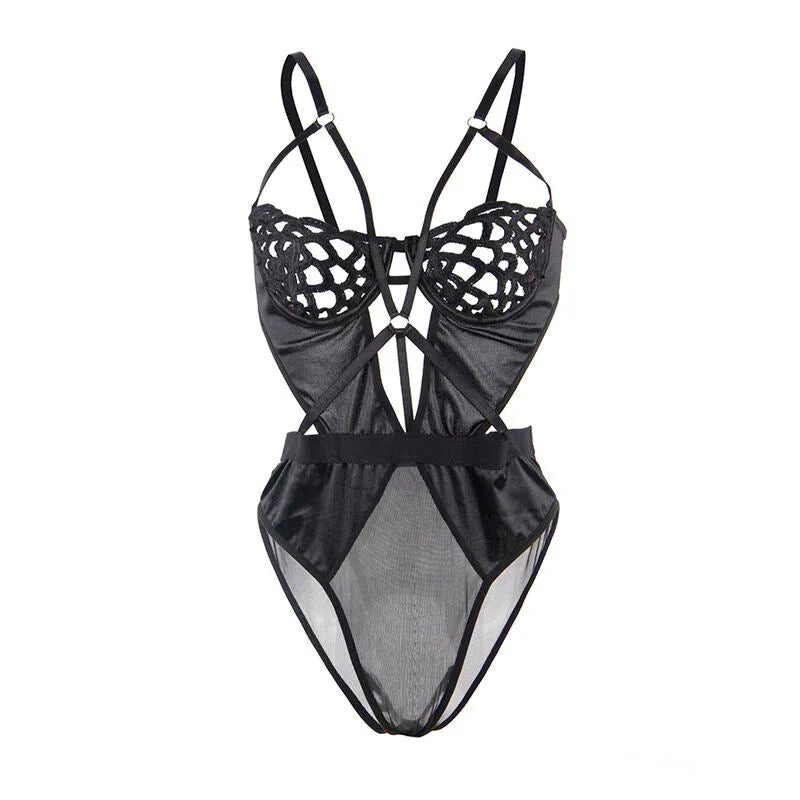 SUBBLIME - 954055 SEXY LACE BODYSUIT BLACK S/M - Happytoys Sexshop: online sex shop for Feeling Happy & Easy 😊 - Discreet geleverd