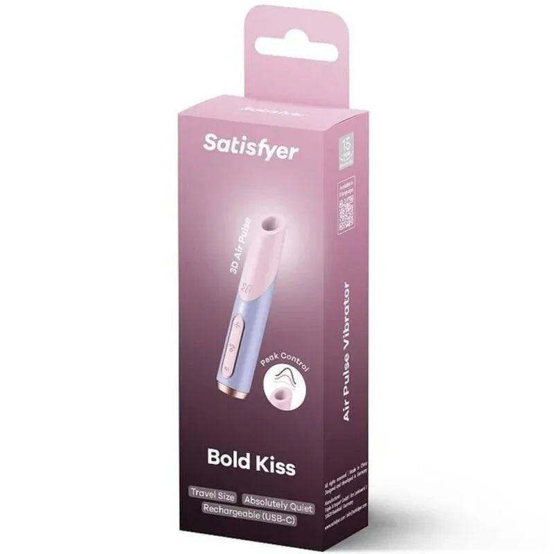 SATISFYER - BOLD KISS WAVE CLITORIS STIMULATOR PINK / VIOLET - Happytoys Sexshop: online sex shop for Feeling Happy & Easy 😊 - Discreet geleverd