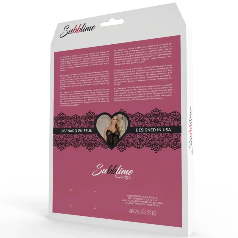 SUBBLIME - BABYDOLL LACE FLARED SLEEVES S/M - Happytoys Sexshop: online sex shop for Feeling Happy & Easy 😊 - Discreet geleverd