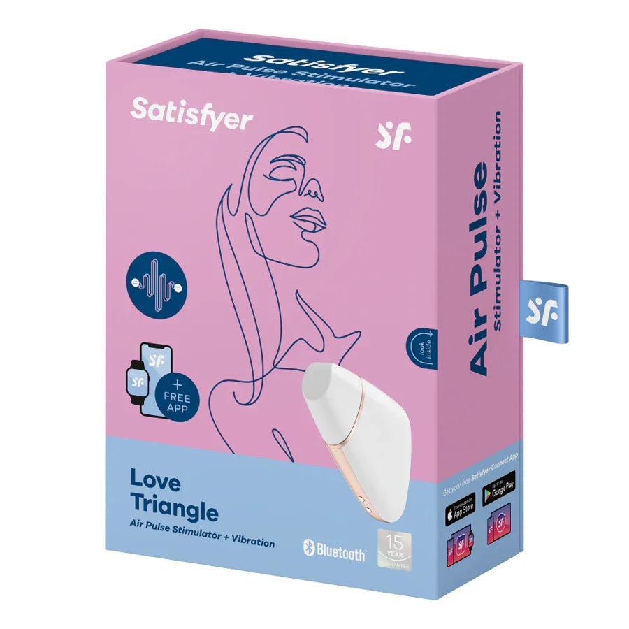 SATISFYER - LOVE TRIANGLE AIR PULSE STIMULATOR & VIBRATOR BLACK - Happytoys Sexshop: online sex shop for Feeling Happy & Easy π - Discreet geleverd