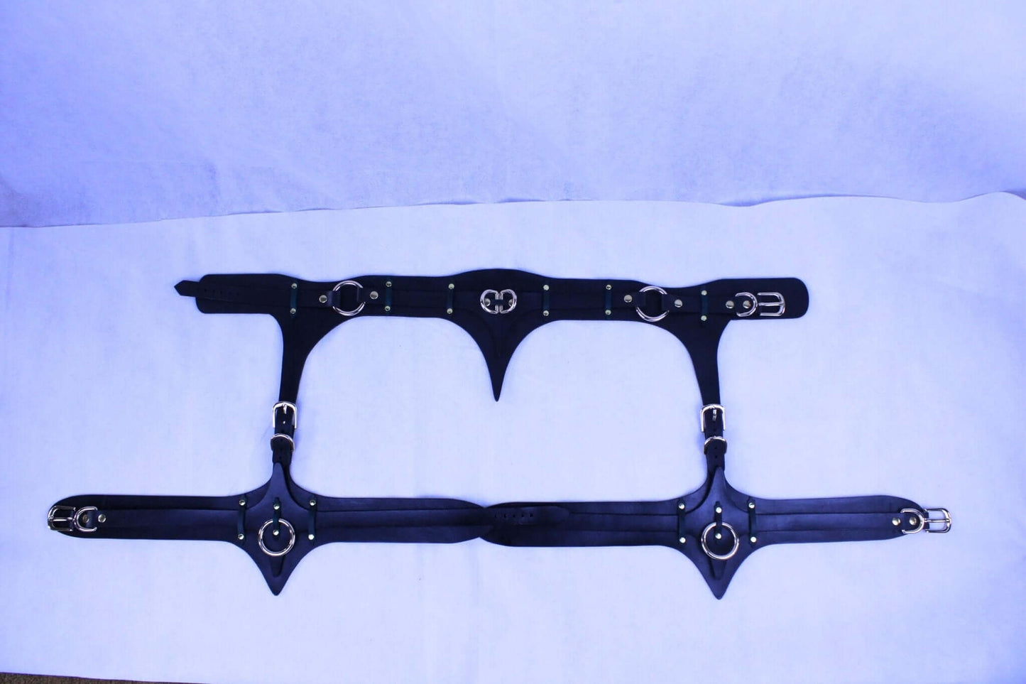 BDSM Gear Italian Leather Thigh Harness Set - Elegant Lingerie - Happytoys Sexshop: online sex shop for Feeling Happy & Easy 😊 - Discreet geleverd