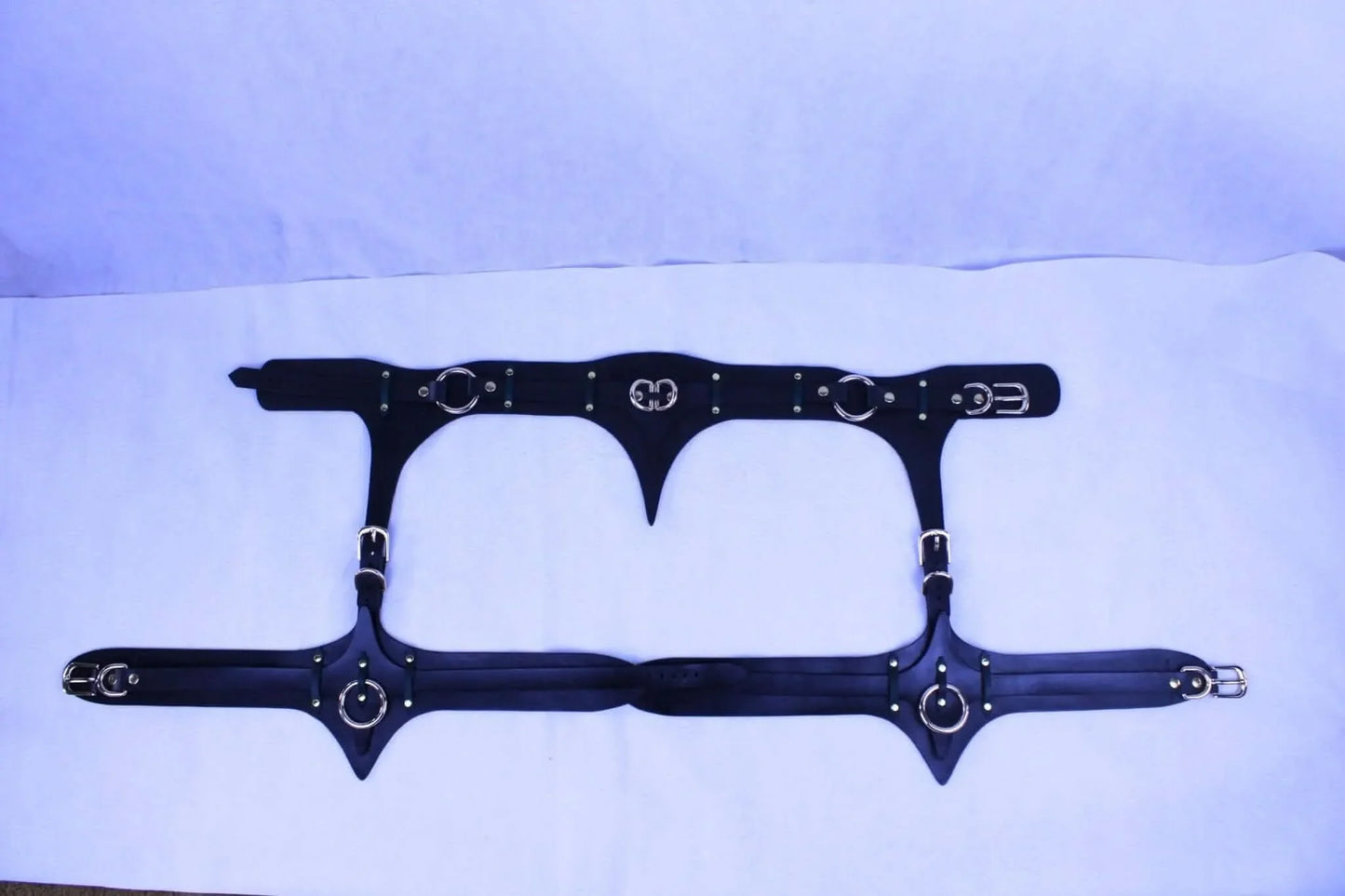 BDSM Gear Leather Thigh Harness with Cuffs BDSM Collar for Submissive - Happytoys Sexshop: online sex shop for Feeling Happy & Easy 😊 - Discreet geleverd