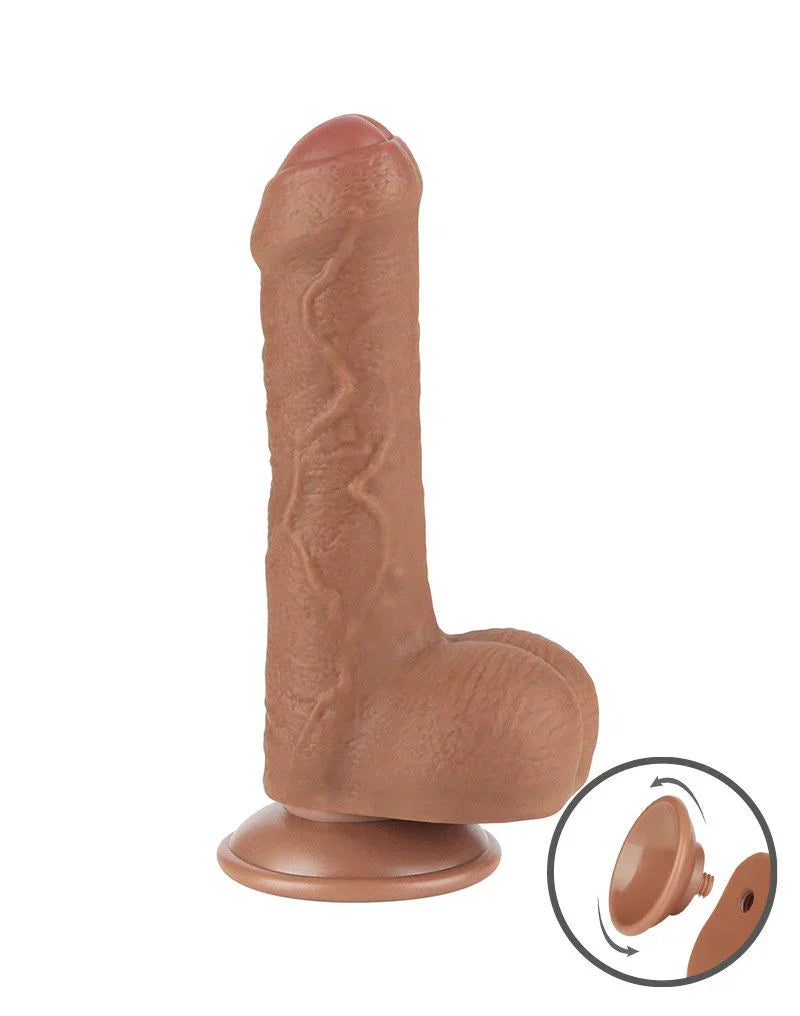 LoveToy - Sliding Skin Dildo 18,3 cm (Ø 3,5 cm) - Bruin - Happytoys Sexshop: Toys for Feeling Happy & Easy 😊 - Discreet geleverd