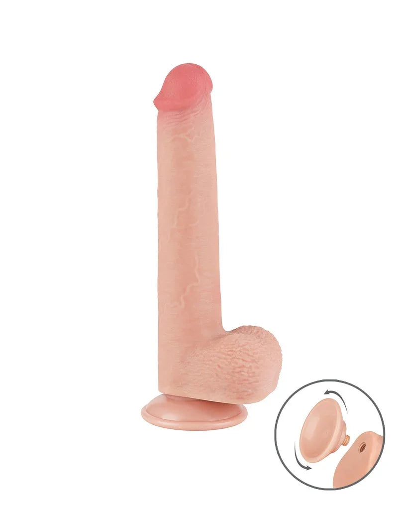 LoveToy - Aftrekbare dildo 22 cm (Ø 3.7 cm) - Nude - Happytoys Sexshop: Toys for Feeling Happy & Easy 😊 - Discreet geleverd