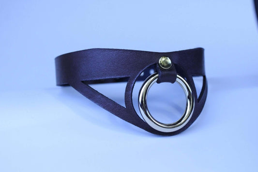 Choker Collar Minimalist BDSM Collar with Statement Ring Elegant - Happytoys Sexshop: online sex shop for Feeling Happy & Easy 😊 - Discreet geleverd