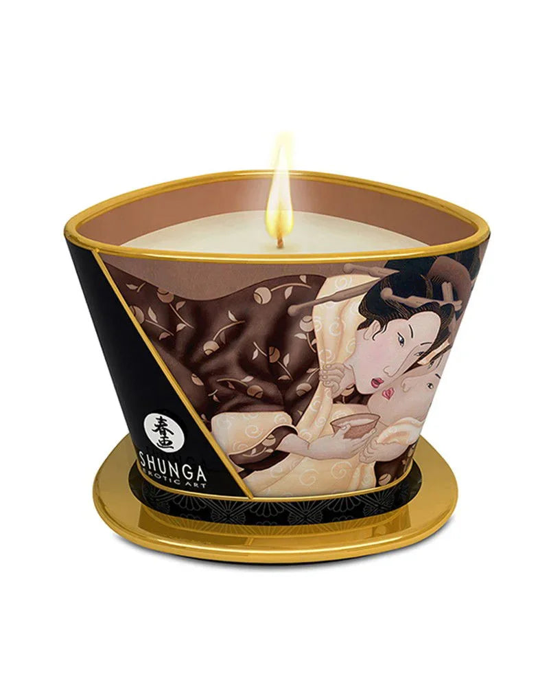 Shunga - Massagekaars - Intoxicating Chocolate - 170 ml - Happytoys Sexshop: online sex shop for Feeling Happy & Easy 😊 - Discreet geleverd