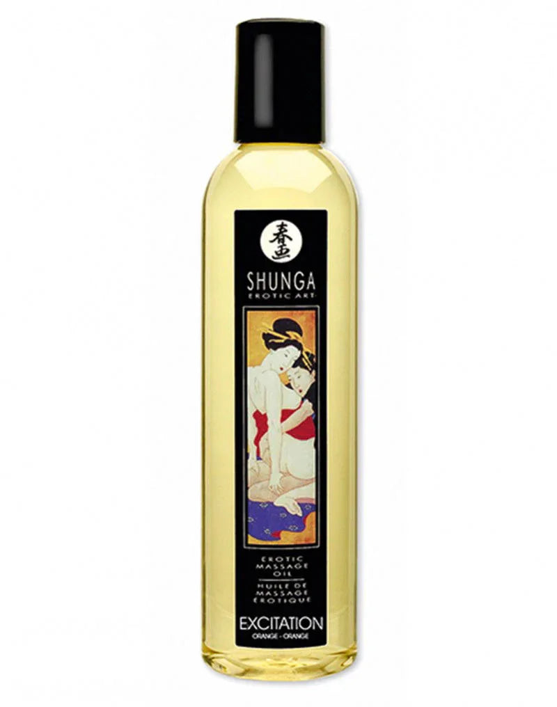 Massage olie - Excitation Orange 250 ml. By Shunga - Happytoys Sexshop: online sex shop for Feeling Happy & Easy 😊 - Discreet geleverd
