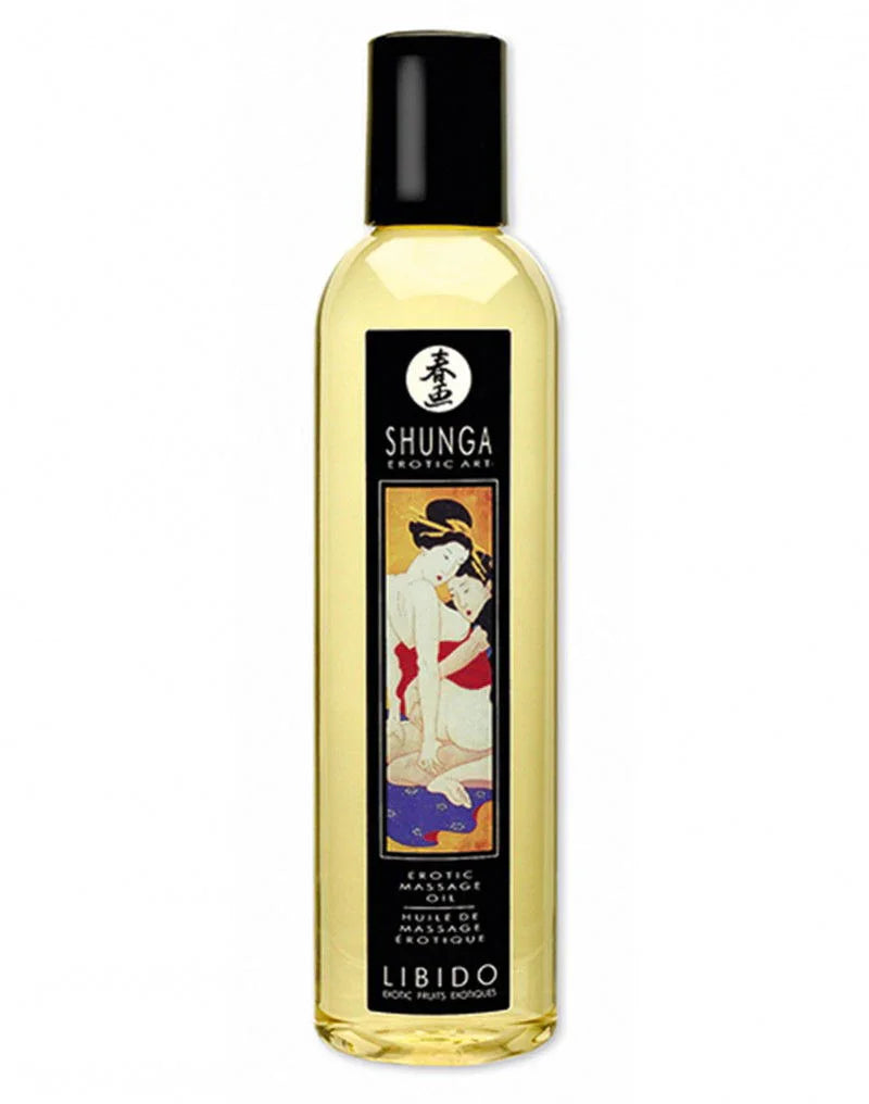 Shunga - Massage olie - Libido Exotic Fruits 250 ml. - Happytoys Sexshop: Toys for Feeling Happy & Easy š - Discreet geleverd