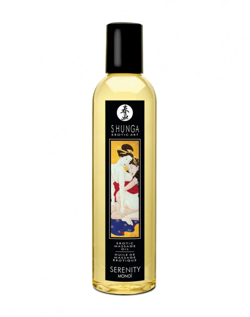 Shunga - Massage olie - Serenity Monoï 250 ml - Happytoys Sexshop: Toys for Feeling Happy & Easy 😊 - Discreet geleverd